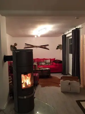 Ein Sitzbereich in der Unterkunft Ferienhaus Sehnsucht-Harz 