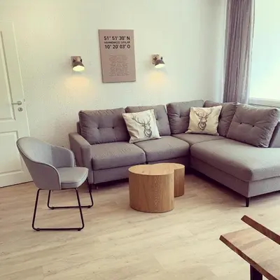 Ein Sitzbereich in der Unterkunft Berg-Quartier