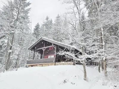 Blockhaus Bodefall im Winter