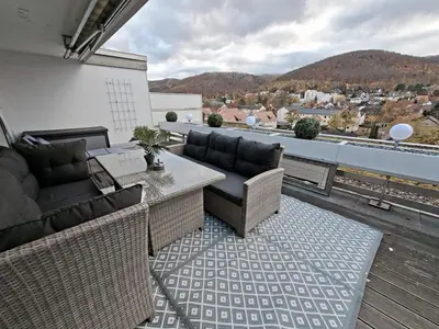 Ein allgemeiner Bergblick oder ein Berglick von der Ferienwohnung aus