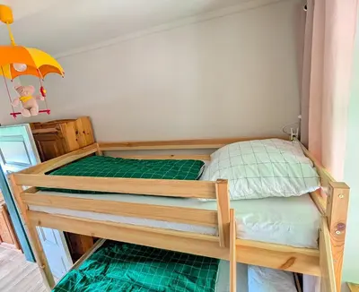 Ein Bett oder Betten in einem Zimmer der Unterkunft Oben im Selketal