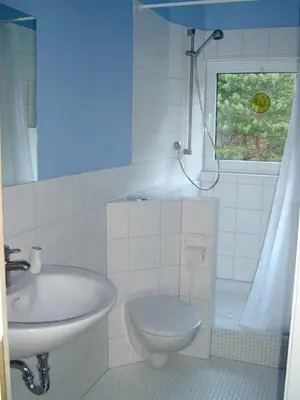 Ein Badezimmer in der Unterkunft Waldhaus