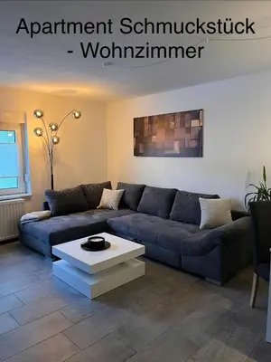 Ein Sitzbereich in der Unterkunft Westerhäuser Ferienwohungen