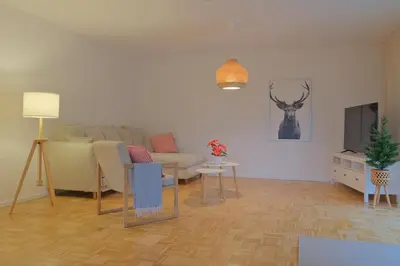 Ein Sitzbereich in der Unterkunft Ferienwohnung Steinberg