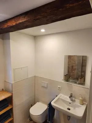 Ein Badezimmer in der Unterkunft Fachwerkzeit Haus mit zwei Apartments
