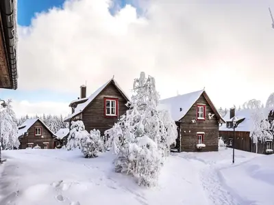 Ferienhäuser, Torfhaus Harz im Winter