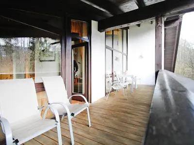 Ein Sitzbereich in der Unterkunft Ferienwohnung im Haus Schiefertal, Wieda