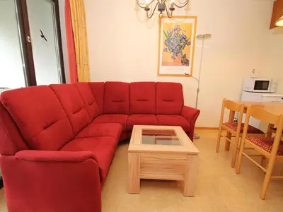 Ein Sitzbereich in der Unterkunft Ferienwohnung im Haus Schiefertal, Wieda