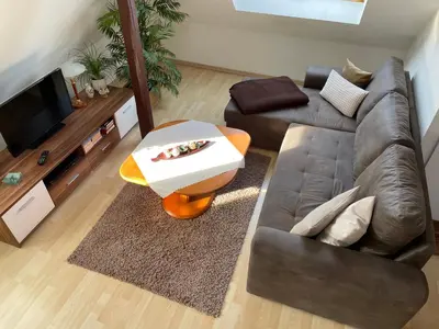 Ein Sitzbereich in der Unterkunft Urlaub beim Fürst