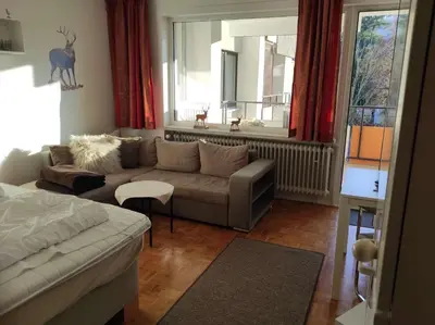 Ein Sitzbereich in der Unterkunft Ferienwohnung Ilse