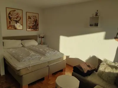 Ein Bett oder Betten in einem Zimmer der Unterkunft Ferienwohnung Ilse
