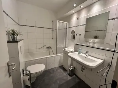 Ein Badezimmer in der Unterkunft Burgbergblick