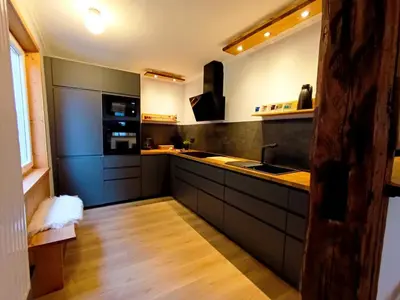 Küche/Küchenzeile in der Unterkunft Bergstadthaus Sankt Andreasberg für Familien und Freunde