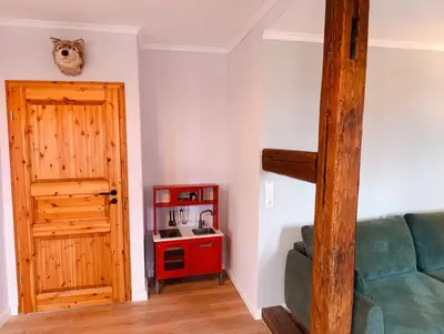 Ein Sitzbereich in der Unterkunft Bergstadthaus Sankt Andreasberg für Familien und Freunde