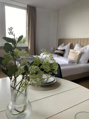 Ein Bett oder Betten in einem Zimmer der Unterkunft Panoramablick