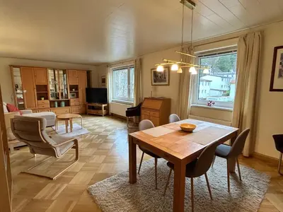 Ein Sitzbereich in der Unterkunft Ferienwohnung Vollmer