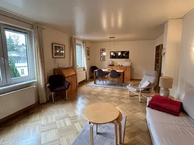 Ein Sitzbereich in der Unterkunft Ferienwohnung Vollmer