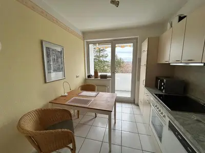 Küche/Küchenzeile in der Unterkunft Ferienwohnung Vollmer