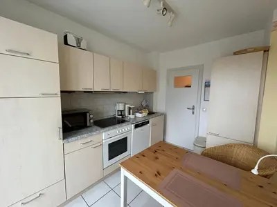 Küche/Küchenzeile in der Unterkunft Ferienwohnung Vollmer