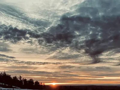 Blick auf den Sonnenuntergang/Sonnenaufgang von des Ferienhauses aus oder aus der Nähe