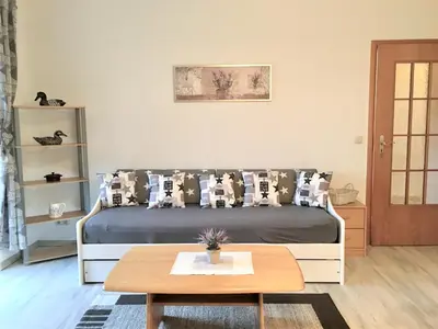 Ein Sitzbereich in der Unterkunft Haus Jasmin