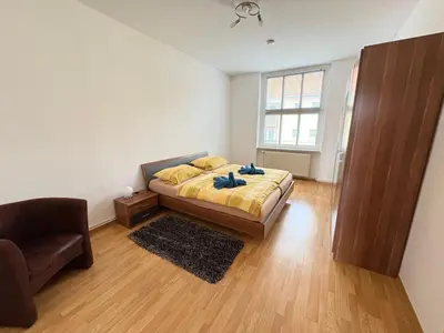 Ein Bett oder Betten in einem Zimmer der Unterkunft Gästewohnung 