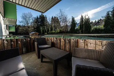 Ein Balkon oder eine Terrasse in der Unterkunft Gemütliches Chalet-Apartment 