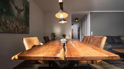 Ein Sitzbereich in der Unterkunft Gemütliches Chalet-Apartment 