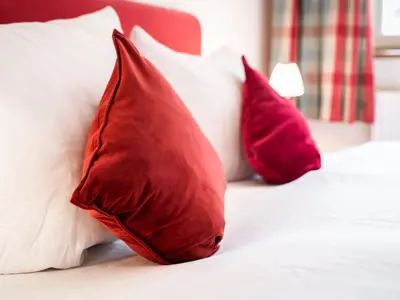 Ein Bett oder Betten in einem Zimmer der Unterkunft Holiday Home Villa Waldidyll by Interhome