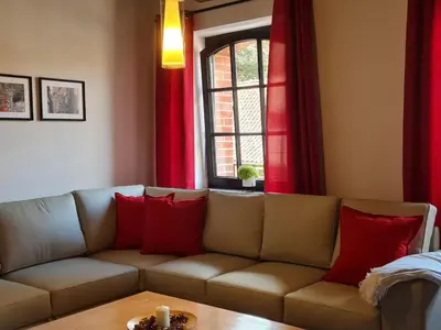 Ein Sitzbereich in der Unterkunft Apartment Ferienappartement 3 im Speicherwerk by Interhome