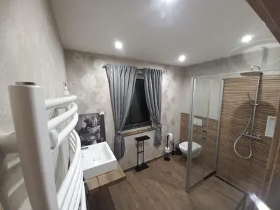 Ein Badezimmer in der Unterkunft Ferienhaus Burgblick in Blankenburg Harz Familie Bielenski