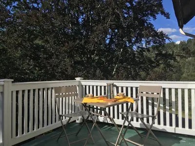 Ein Balkon oder eine Terrasse in der Unterkunft Alexandra am Wald