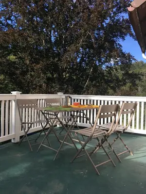 Ein Balkon oder eine Terrasse in der Unterkunft Alexandra am Wald