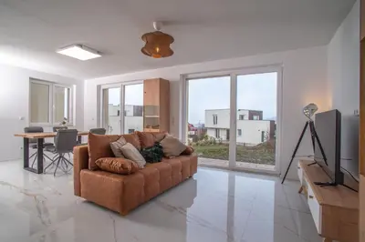 Ein Sitzbereich in der Unterkunft Designapartments Sportivo Maserati - Sennhütte 6