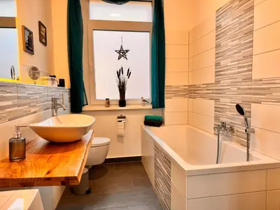 Ein Badezimmer in der Unterkunft Ferienwohnung 