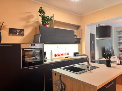 Küche/Küchenzeile in der Unterkunft Ferienwohnung 