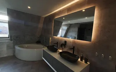 Ein Badezimmer in der Unterkunft Premium Apartment mit Schlossblick zentral am Bahnhof Wernigerode