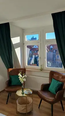 Ein Sitzbereich in der Unterkunft Premium Apartment mit Schlossblick zentral am Bahnhof Wernigerode