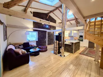 Ein Sitzbereich in der Unterkunft Exklusives Loft Braunlage mit 2 Garagen I Verwaltung und Betreuung durch FIRMA ZZ-Braunlage