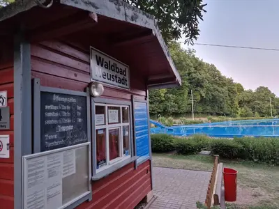 Der Swimmingpool an oder in der Nähe von Ferienwohnung Zum Alten Cafè