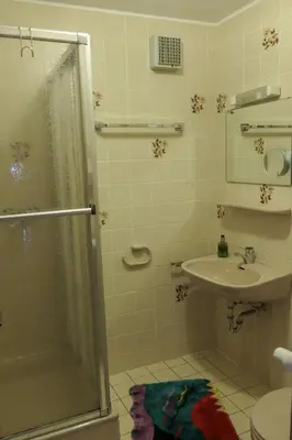 Ein Badezimmer in der Unterkunft Selbstversorger-FeWo in Hohegeiß mit Terrasse und eigenem Eingang