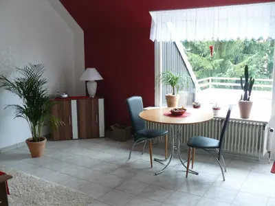Ein Sitzbereich in der Unterkunft Haus Vier Jahreszeiten