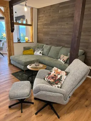Ein Sitzbereich in der Unterkunft Stadtblick Ferienwohnung
