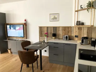 Küche/Küchenzeile in der Unterkunft Villa Schlossblick II - Zeit zum Genießen in exklusivem Studio 
