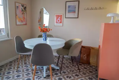 Ein Sitzbereich in der Unterkunft Bungalow Friedrich