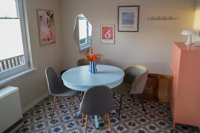Ein Sitzbereich in der Unterkunft Bungalow Friedrich