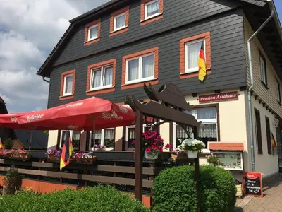 Das Gebäude in dem sich die Pension befindet
