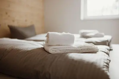 Ein Bett oder Betten in einem Zimmer der Unterkunft Harzcharlet Brockenbahn - Ganzes Haus