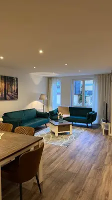 Ein Sitzbereich in der Unterkunft Mühls Apartments