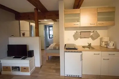 Küche/Küchenzeile in der Unterkunft Ferienwohnung Alte Gärtnerei